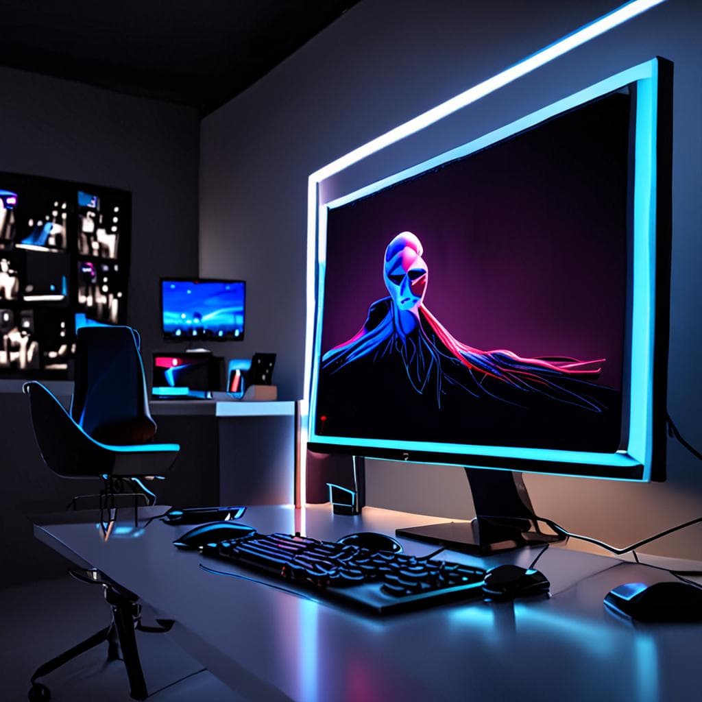 Illustration of an AI assistant instantly generating and deploying a complete website on a futuristic computer screen in under ten minutes.