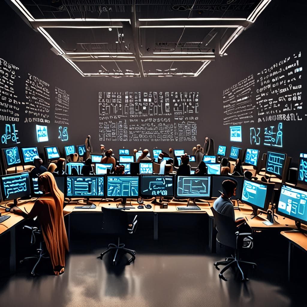 A photo of a human writer working alongside an AI-powered writing assistant, highlighting the synergy between human creativity and AI technology